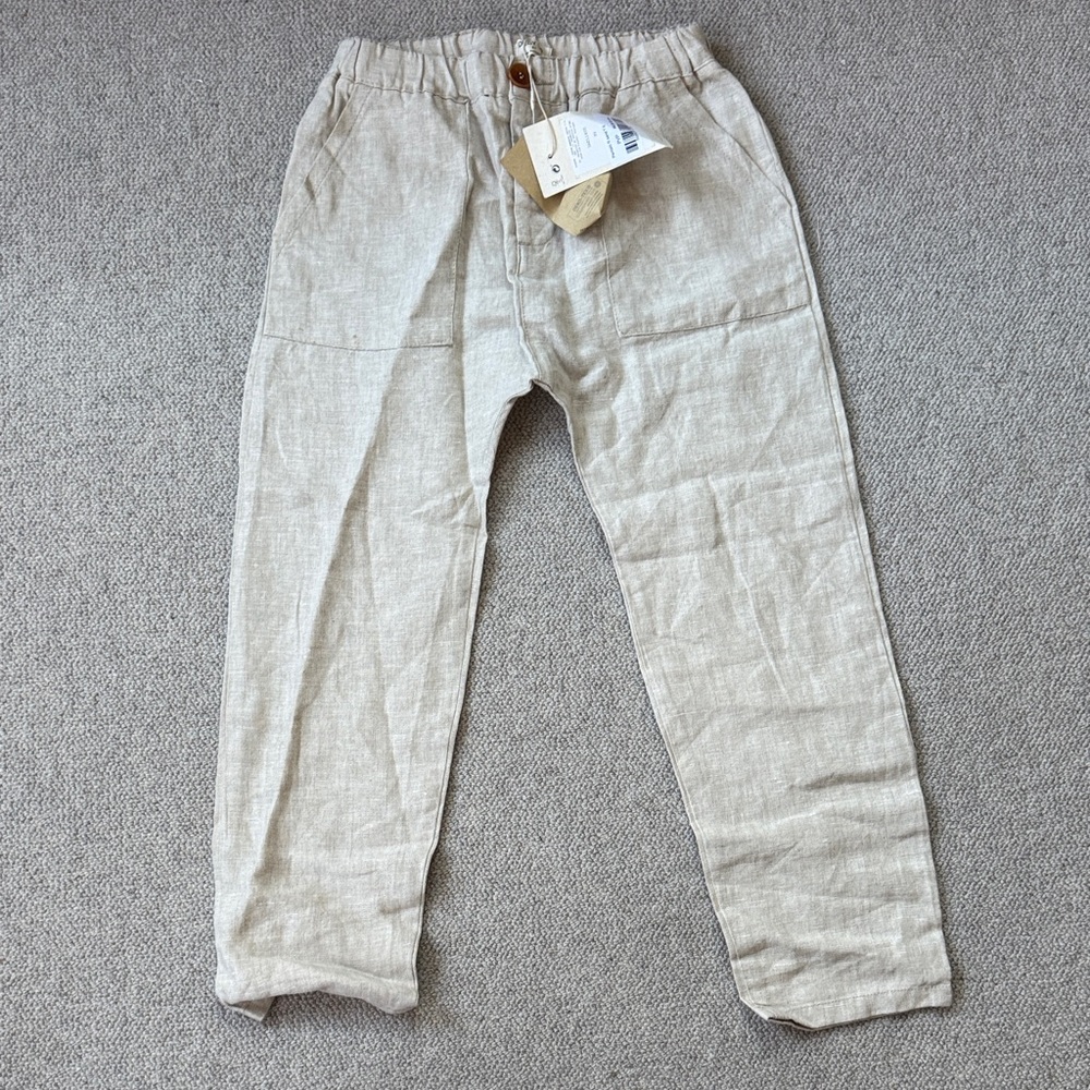 Play Up Casual Beige Linen Chinos